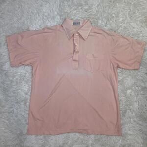 Vintage Harbor Town Men’s Peach Colored Single Stitch Golf Polo Shirt Sz M
